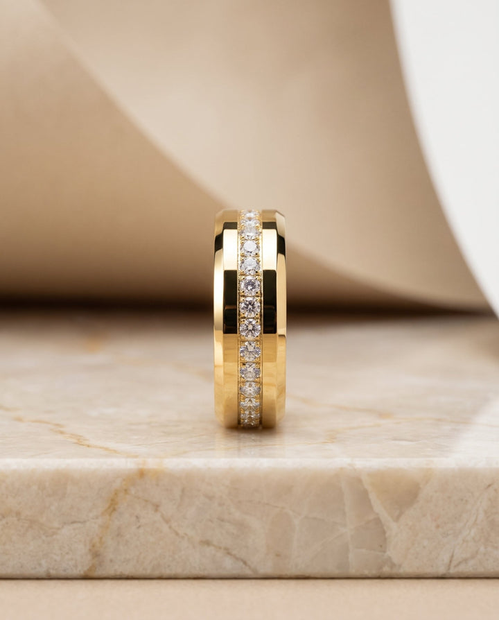 Gold with Diamonds 8mm Eternity Ring - iceandgold