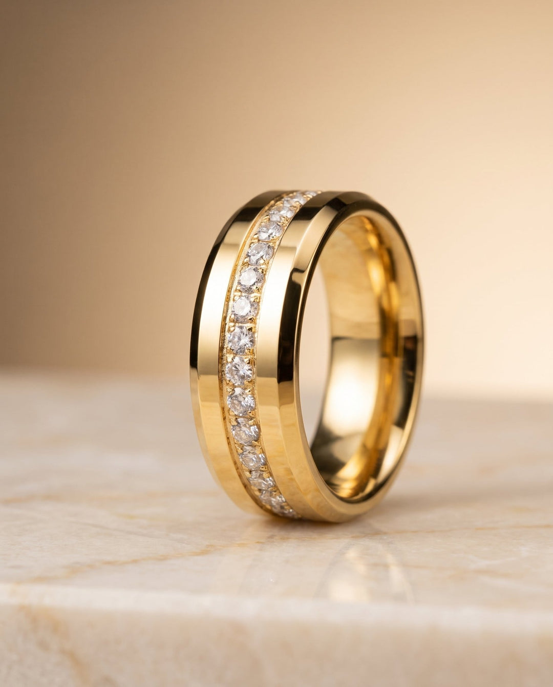 Gold with Diamonds 8mm Eternity Ring - iceandgold