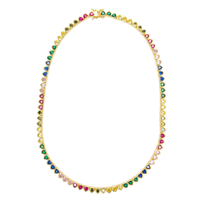 I Heart You Tennis Necklace (Multicolored)