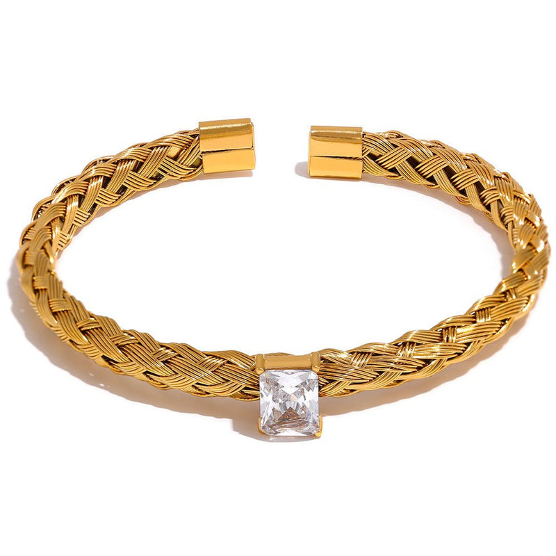 Iced Square Woven Bracelet - iceandgold