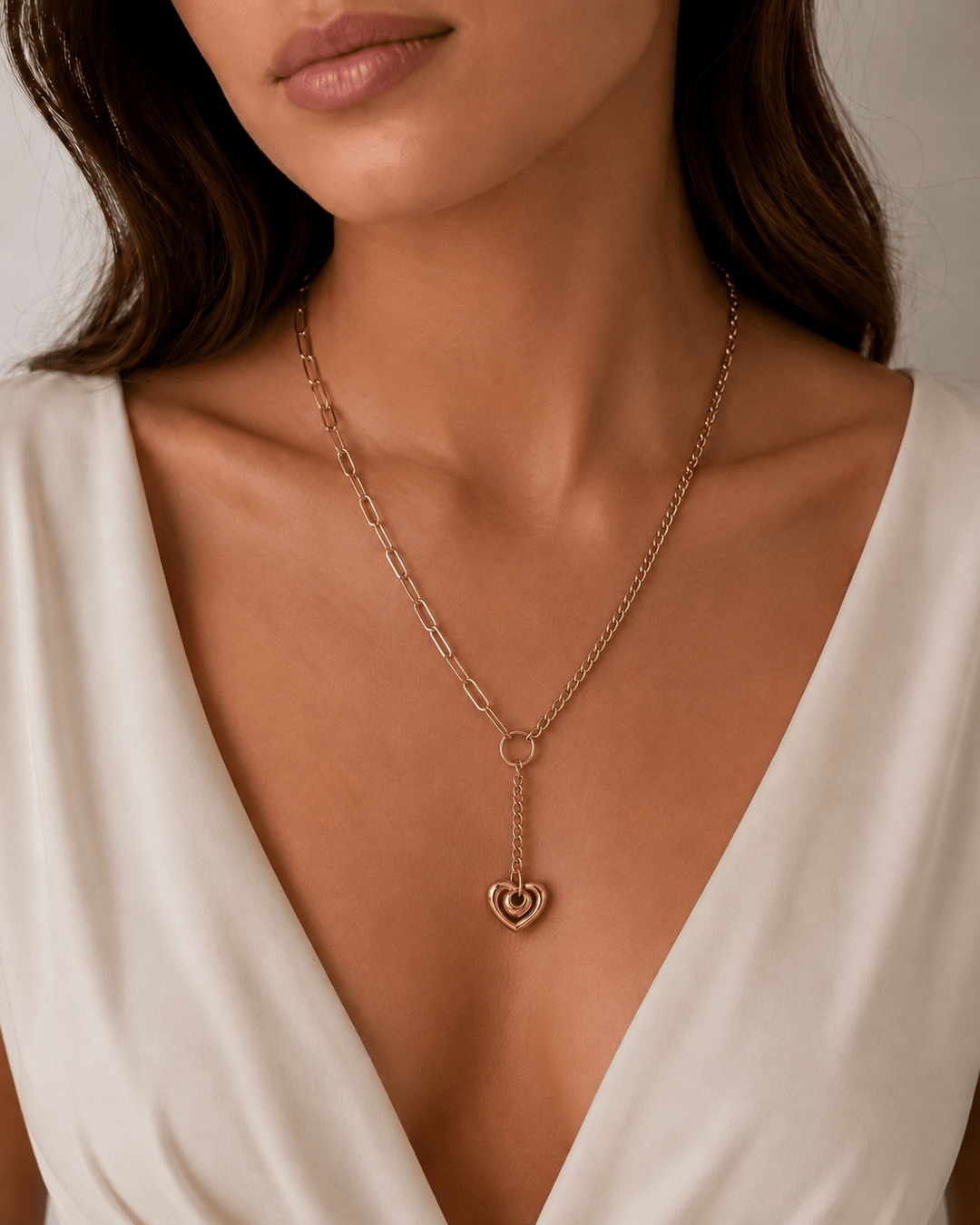 Lariat Heart Necklace - iceandgold