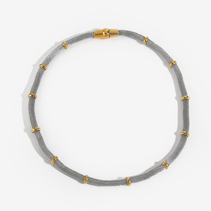 White Gold Mesh Magnetic Necklace