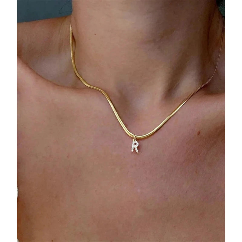 Initial Pave Pendant with Necklace - iceandgold