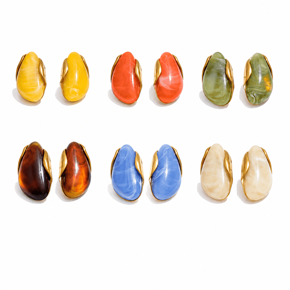 Marble Resin Earrings - iceandgold