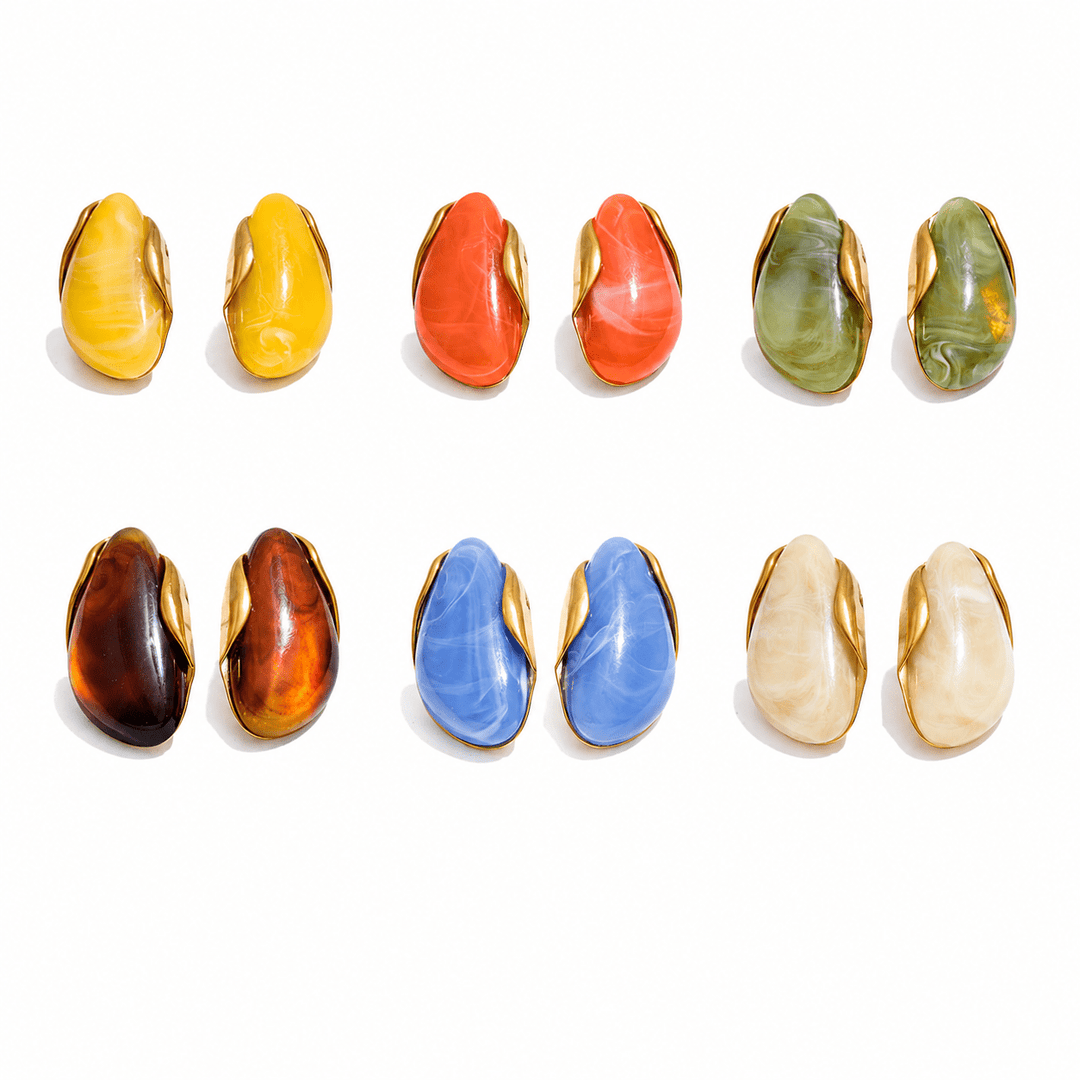 Marble Resin Earrings - iceandgold