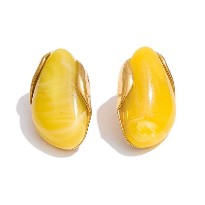 Marble Resin Earrings - iceandgold