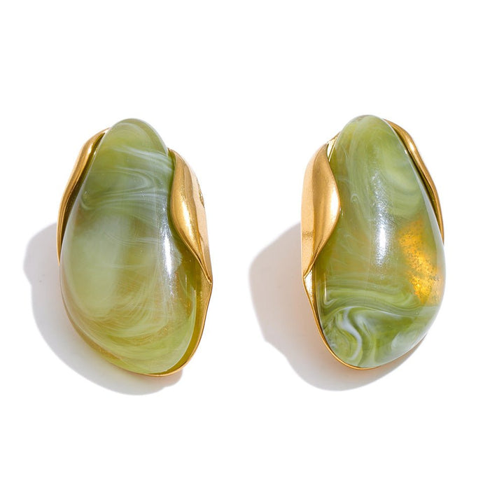 Marble Resin Earrings - iceandgold