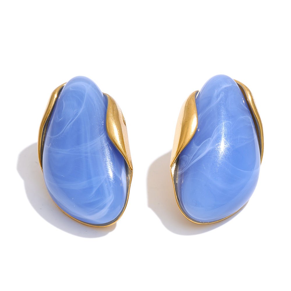 Marble Resin Earrings - iceandgold