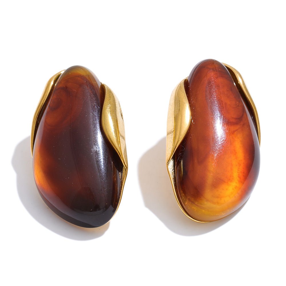 Marble Resin Earrings - iceandgold