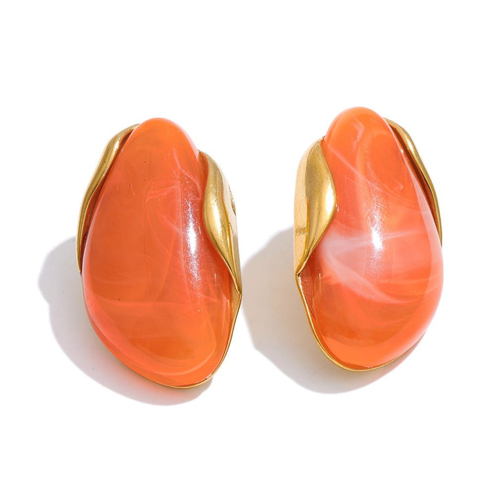 Marble Resin Earrings - iceandgold