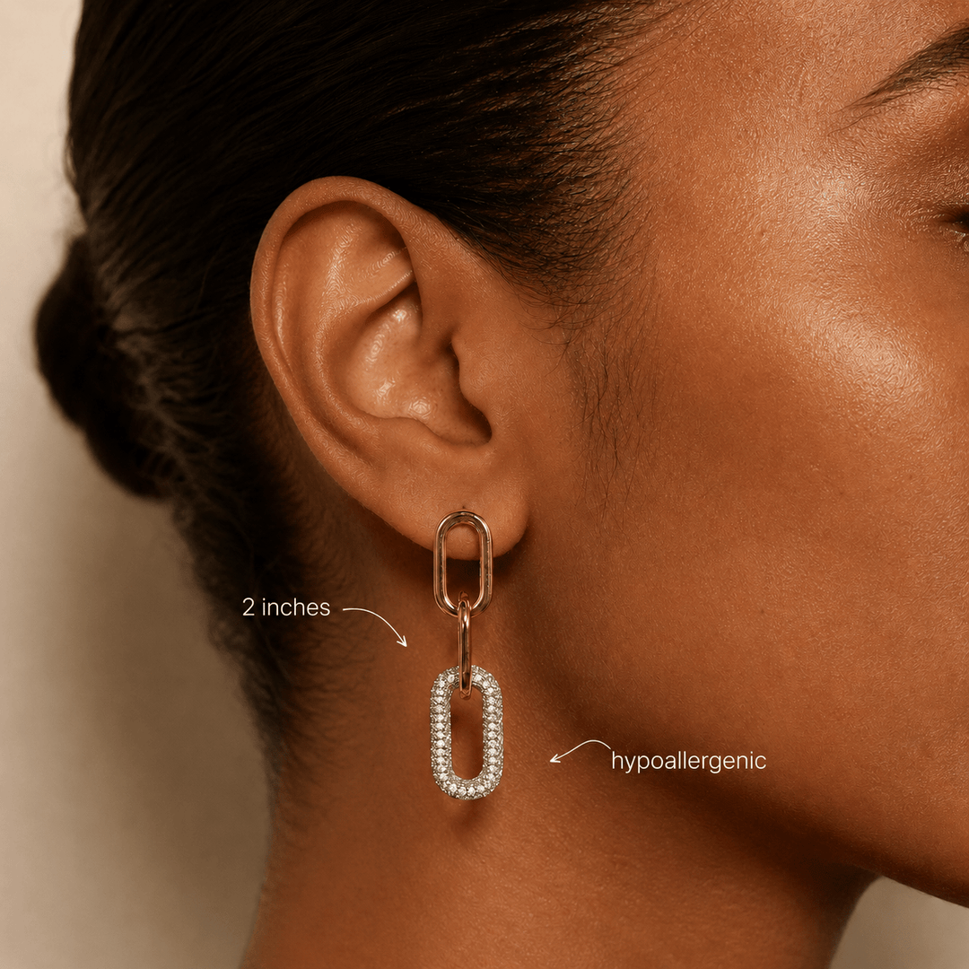 Mixed Metal Link Earrings - iceandgold