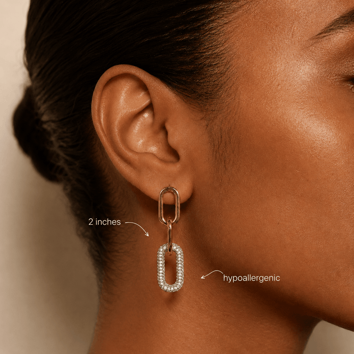 Mixed Metal Link Earrings - iceandgold