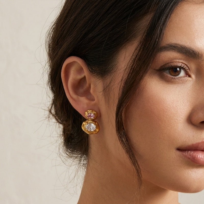 Pink Glow Earrings - iceandgold