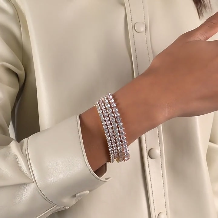 4mm Three Prong Tennis Bracelet