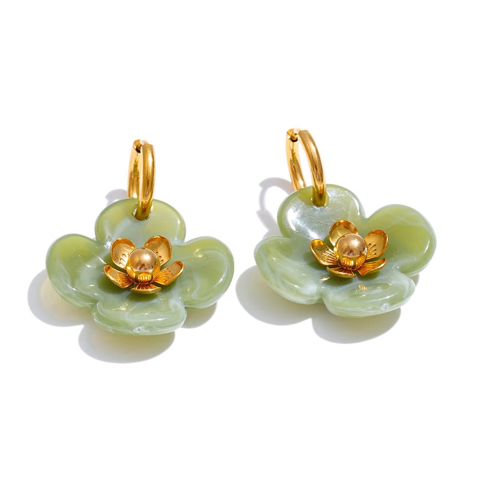 Resin Flower Earrings - iceandgold