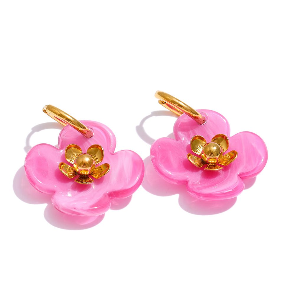 Resin Flower Earrings - iceandgold