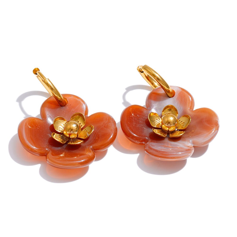 Resin Flower Earrings - iceandgold