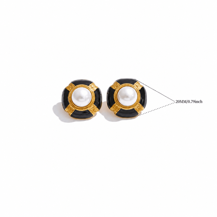Retro Pearl Stud Earrings - iceandgold