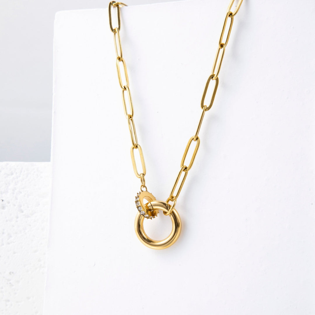 Round Push Clasp Necklace - iceandgold