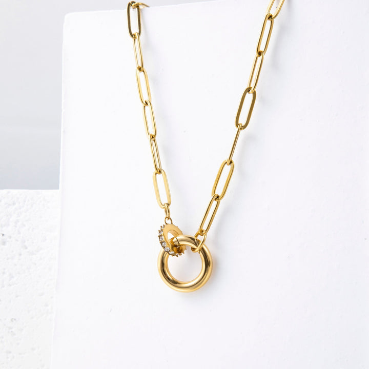 Round Push Clasp Necklace - iceandgold