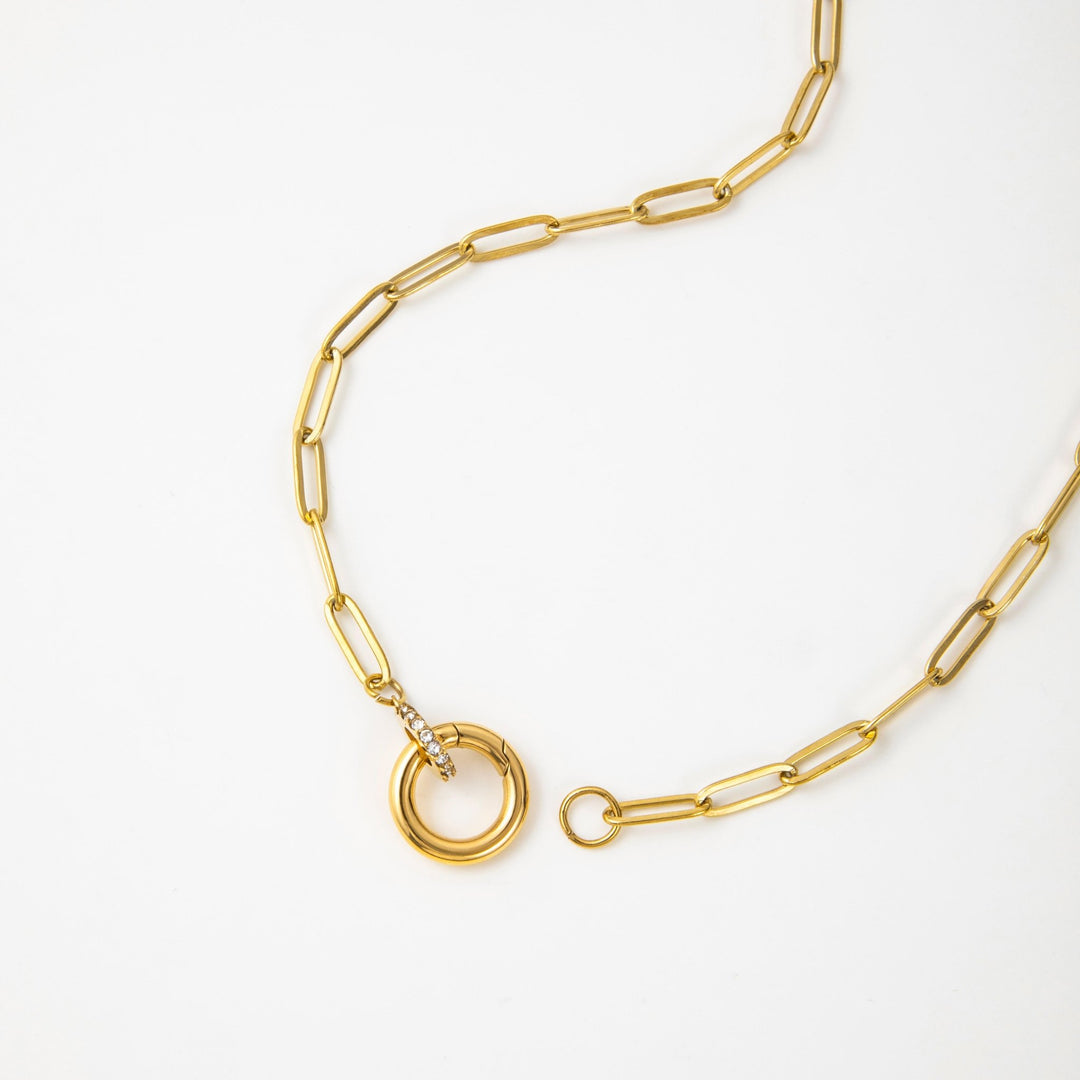 Round Push Clasp Necklace - iceandgold