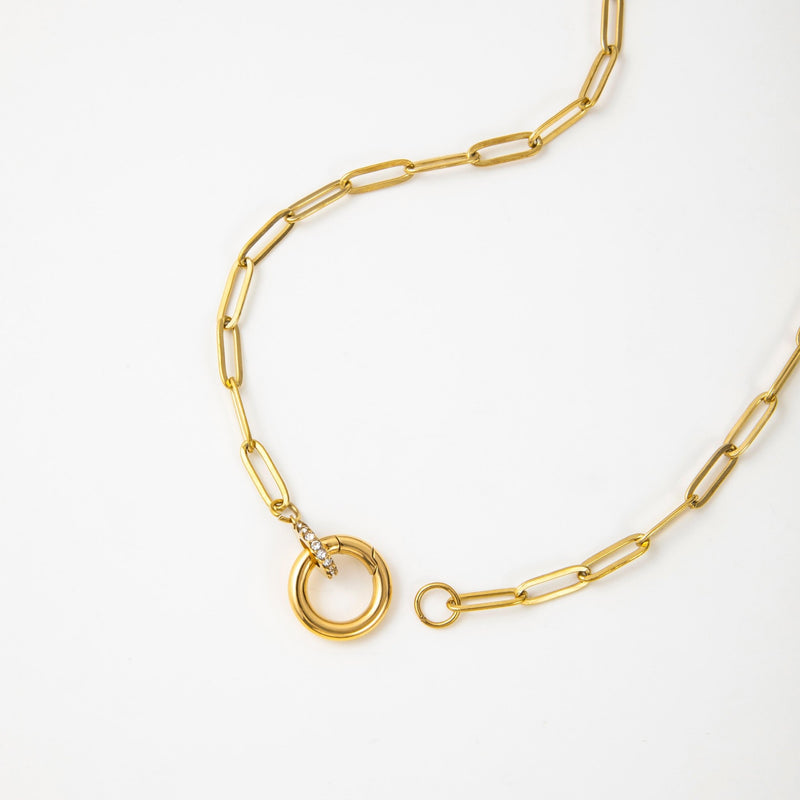 Round Push Clasp Necklace - iceandgold