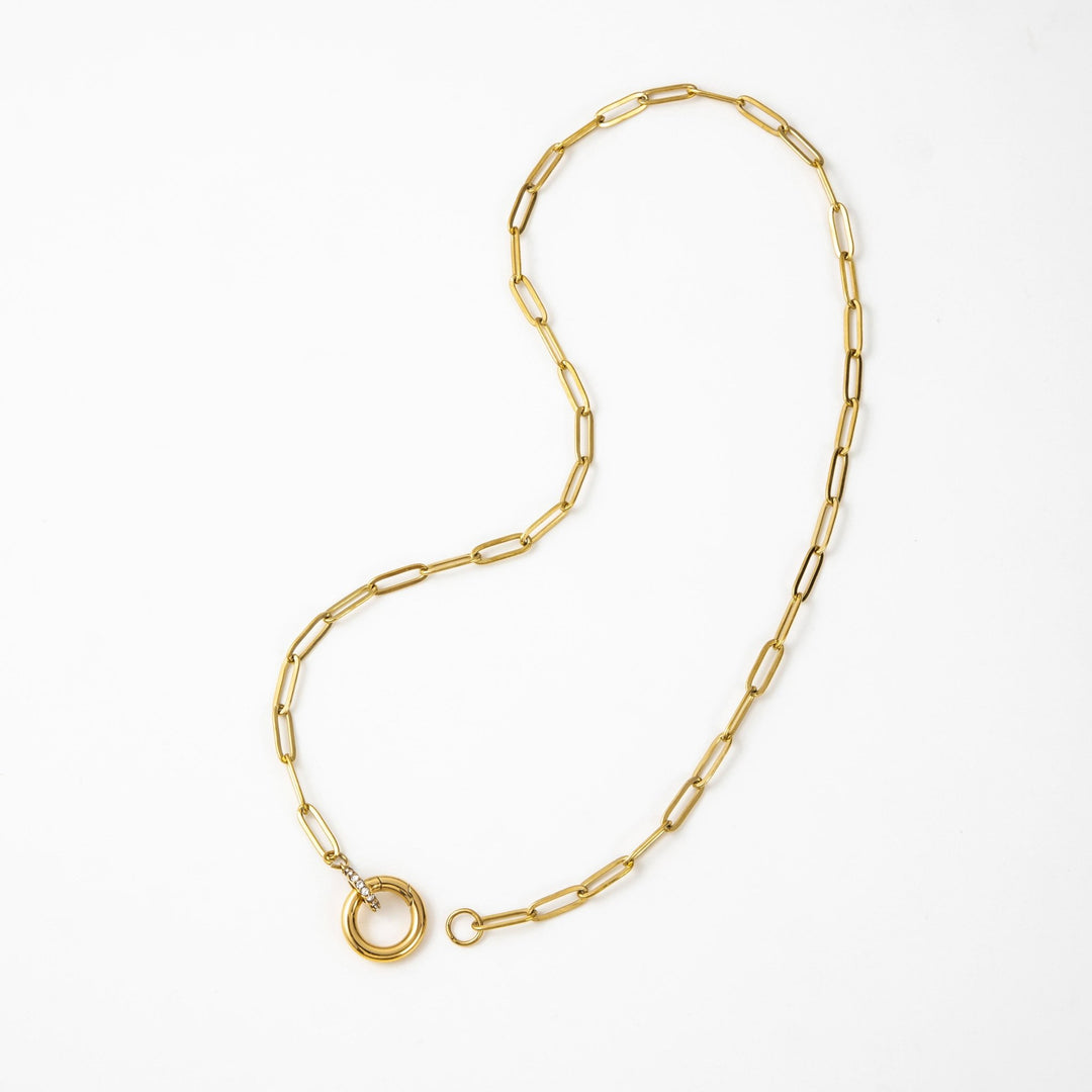 Round Push Clasp Necklace - iceandgold