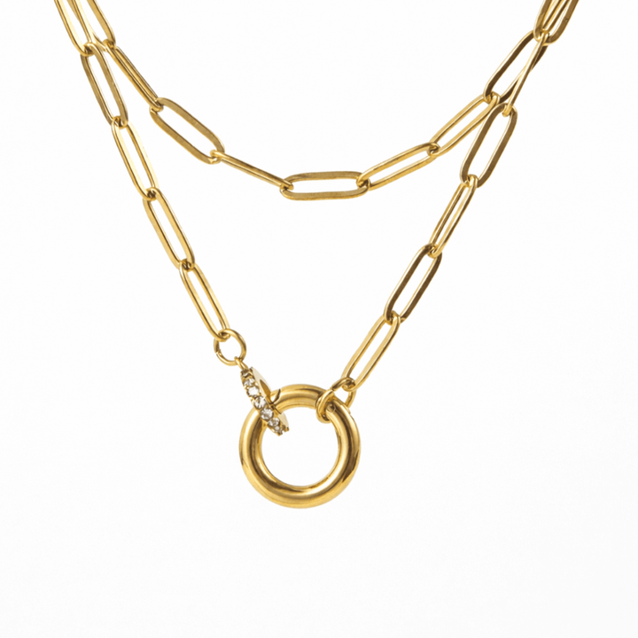 Round Push Clasp Necklace - iceandgold