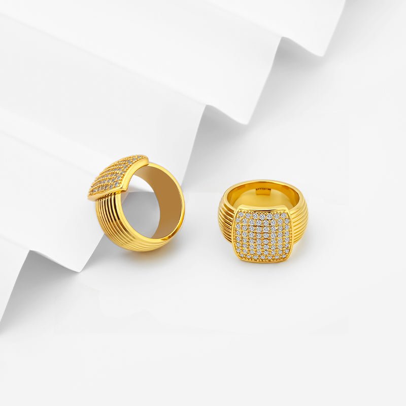 Signet Pave Ring - iceandgold