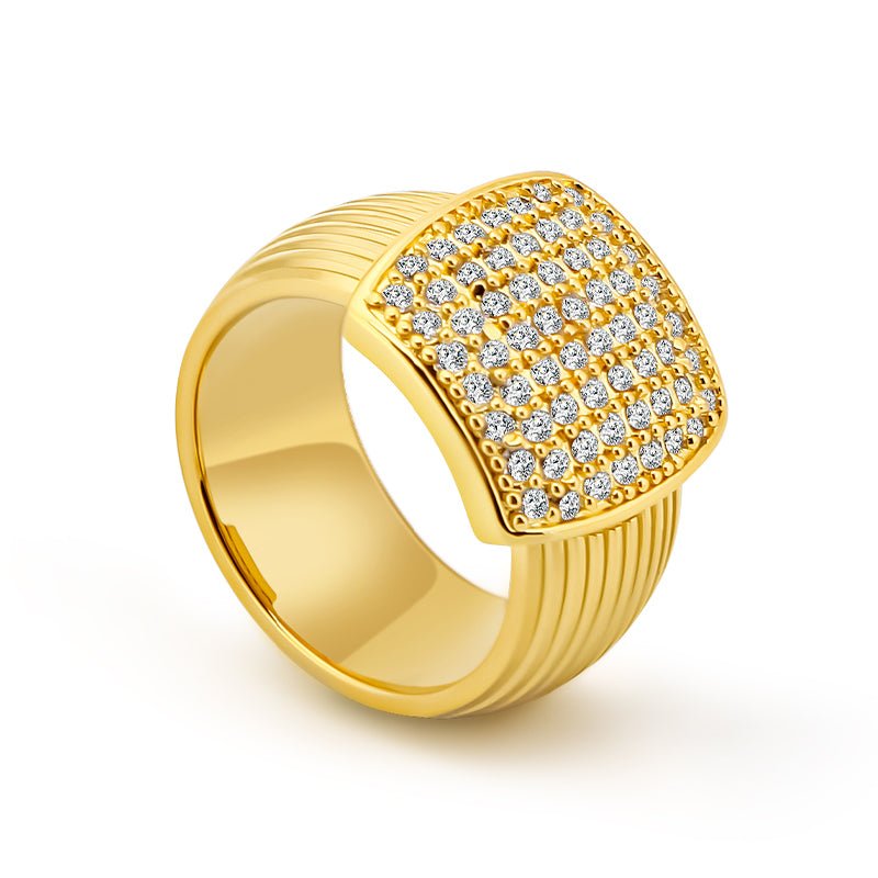 Signet Pave Ring - iceandgold