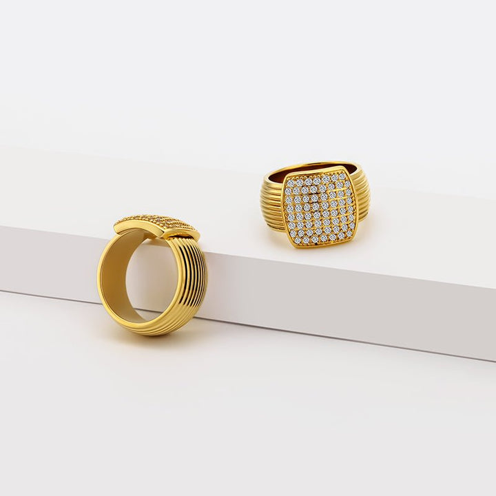 Signet Pave Ring - iceandgold