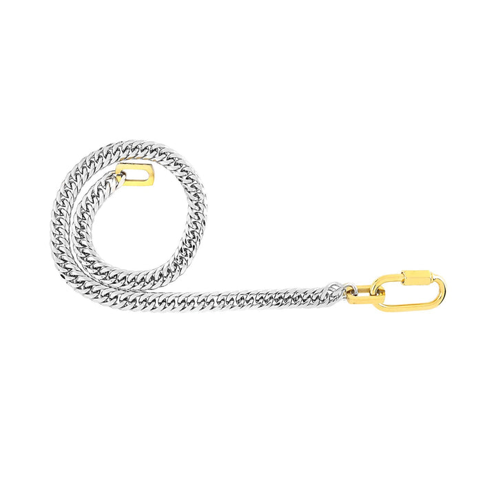 Silver Chain with Gold Carabiner Necklace