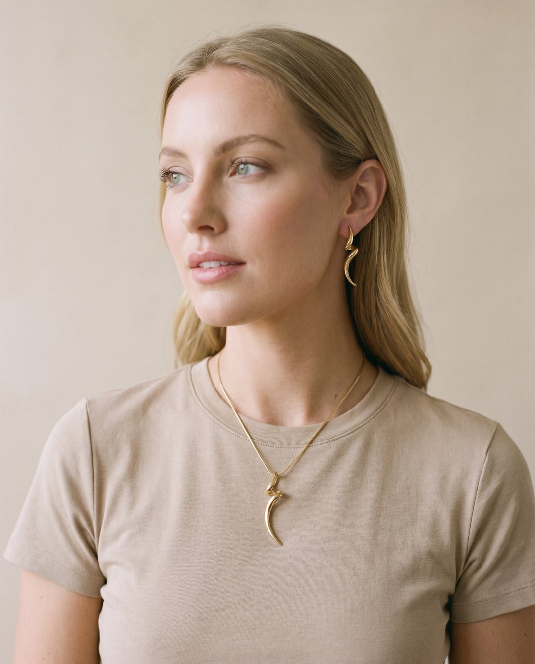 Spiral Earring and Necklace Set - iceandgold