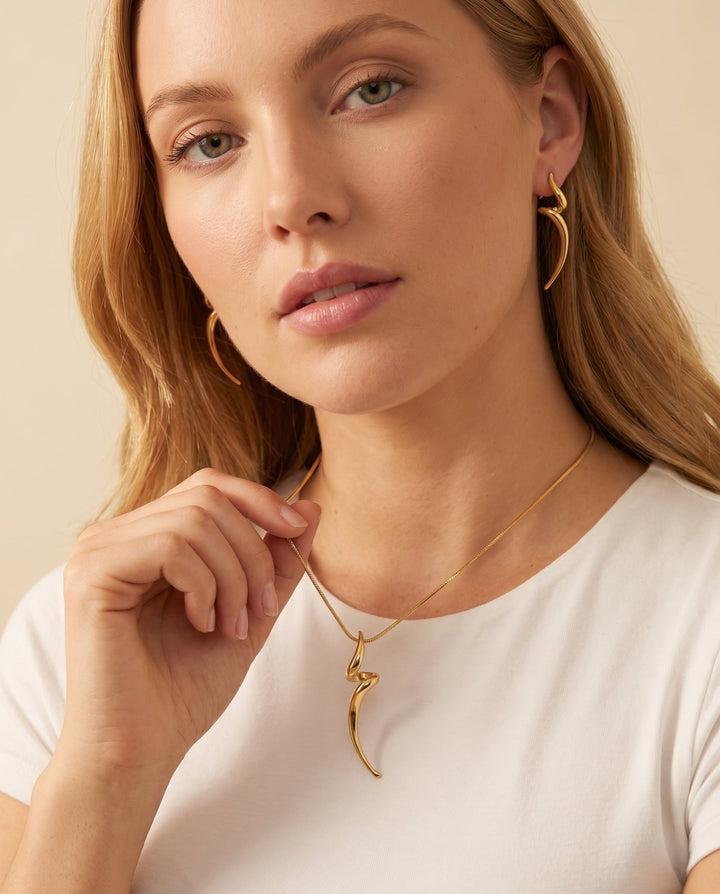 Spiral Earring and Necklace Set - iceandgold