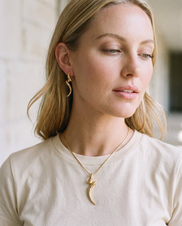 Spiral Earring and Necklace Set - iceandgold