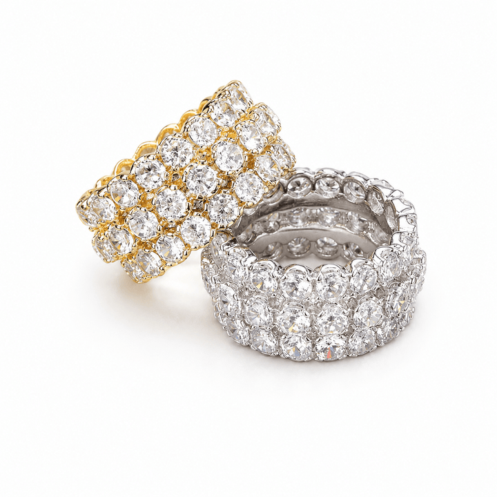 Three - Row Diamond Ring - iceandgold