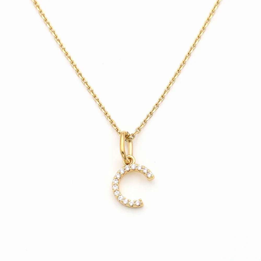 Pave Letter Pendant with Necklace - iceandgold