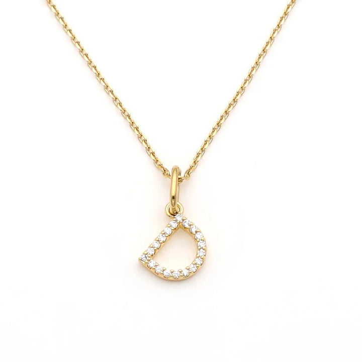 Pave Letter Pendant with Necklace - iceandgold