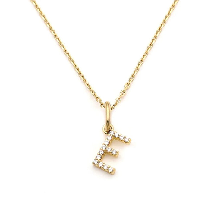 Pave Letter Pendant with Necklace - iceandgold