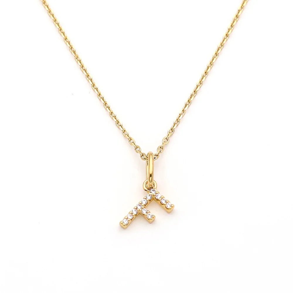 Pave Letter Pendant with Necklace - iceandgold