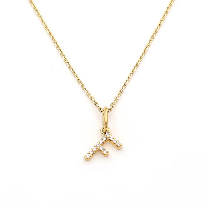 Pave Letter Pendant with Necklace - iceandgold