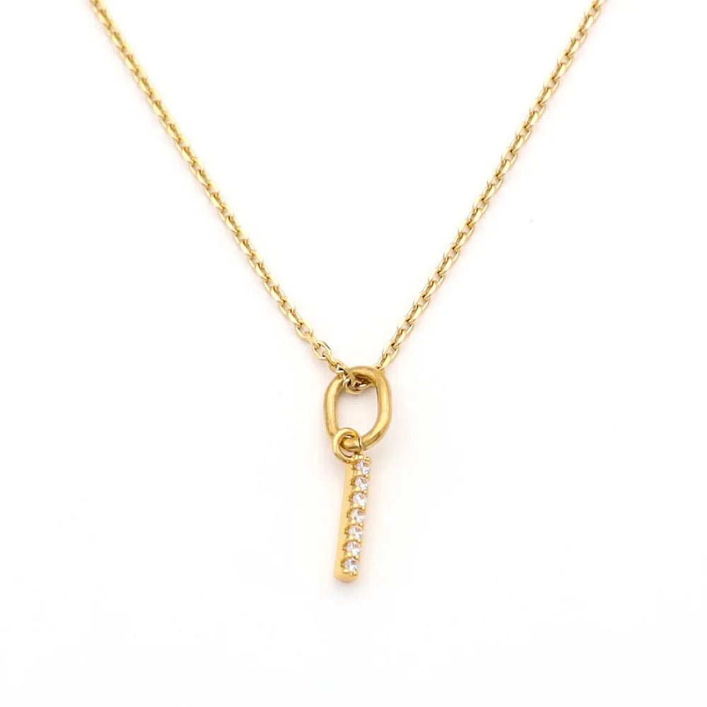 Pave Letter Pendant with Necklace - iceandgold