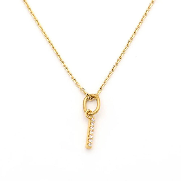 Pave Letter Pendant with Necklace - iceandgold