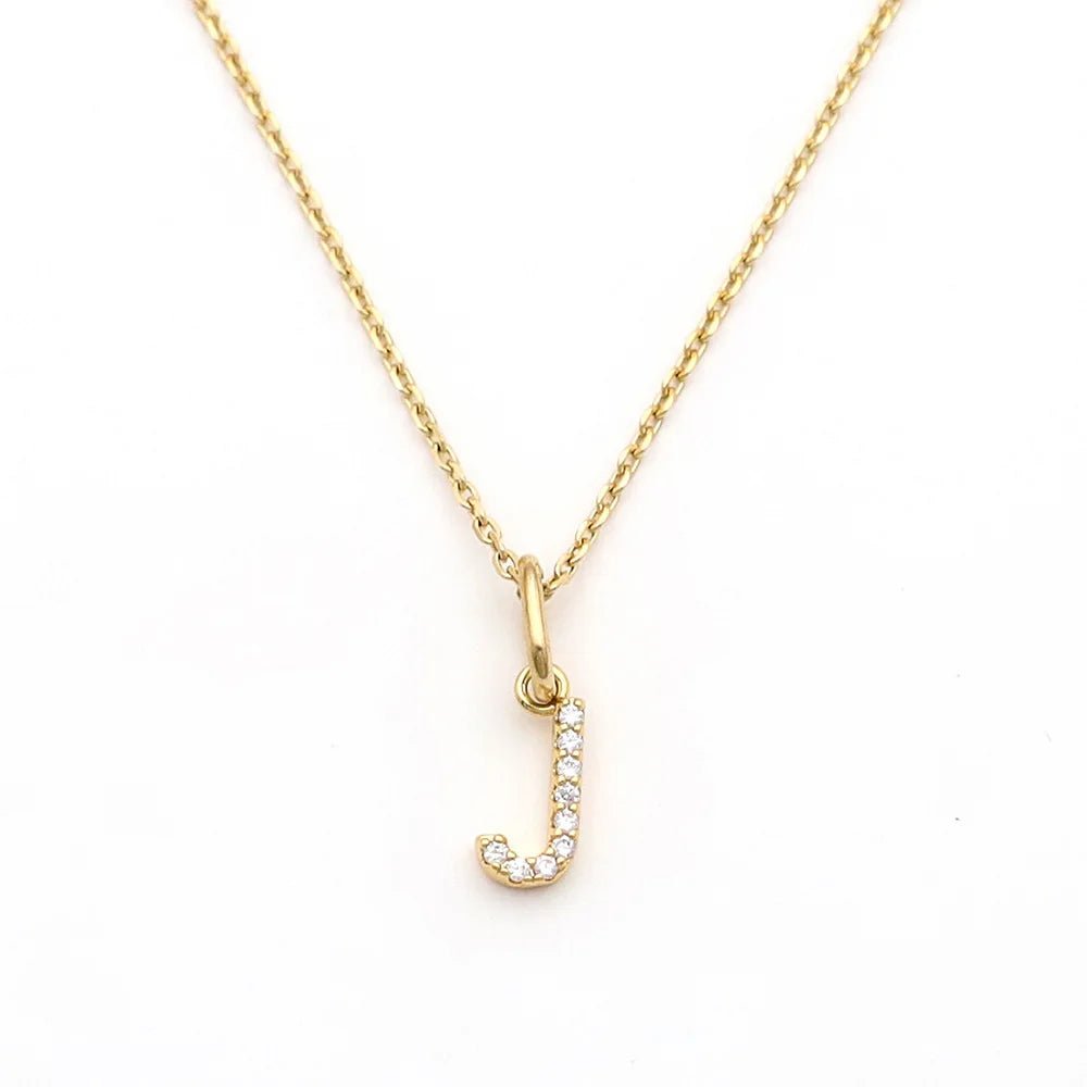 Pave Letter Pendant with Necklace - iceandgold