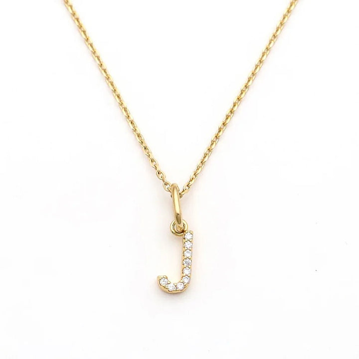Pave Letter Pendant with Necklace - iceandgold