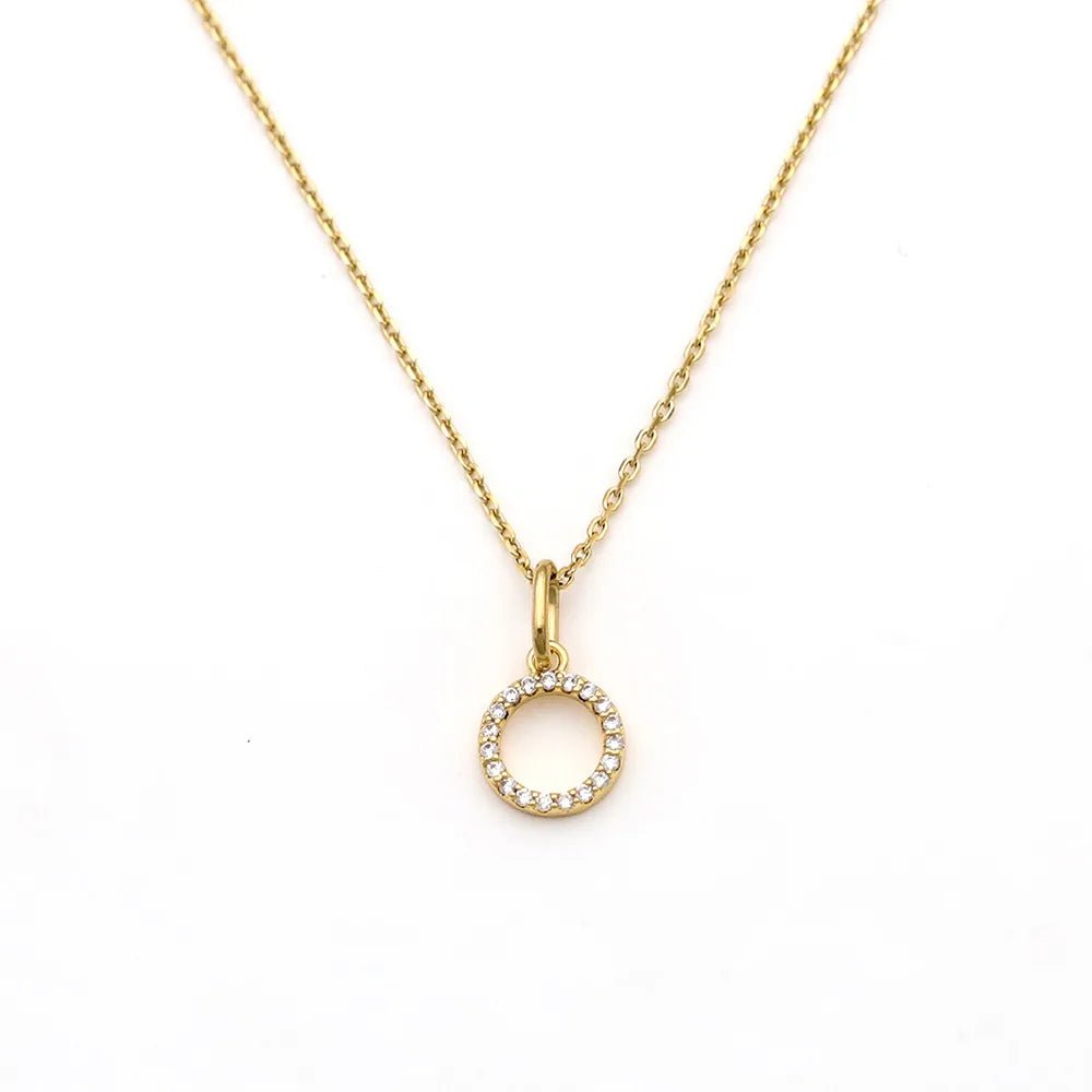 Pave Letter Pendant with Necklace - iceandgold