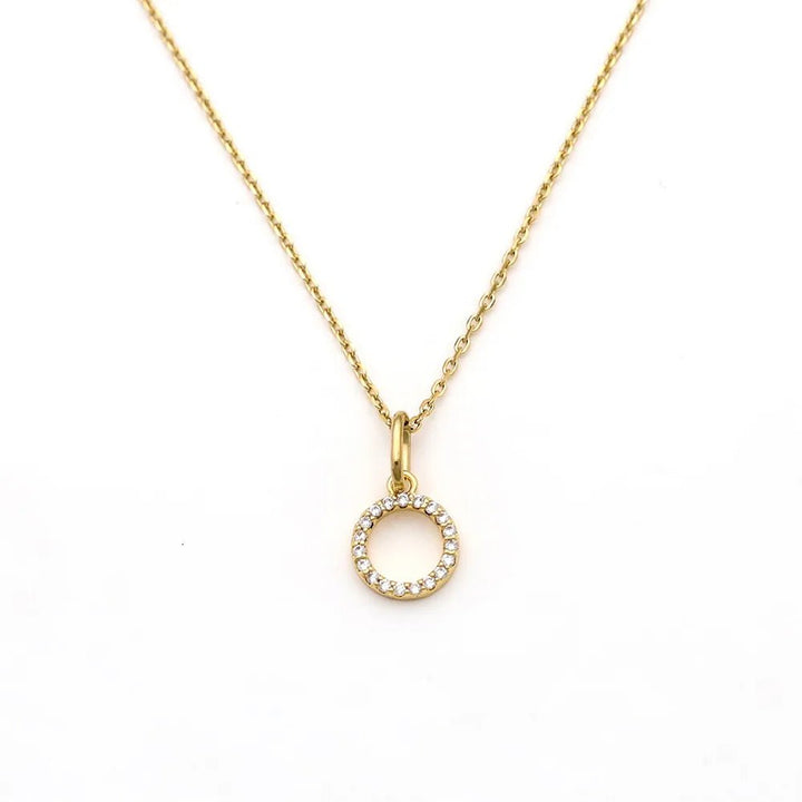 Pave Letter Pendant with Necklace - iceandgold