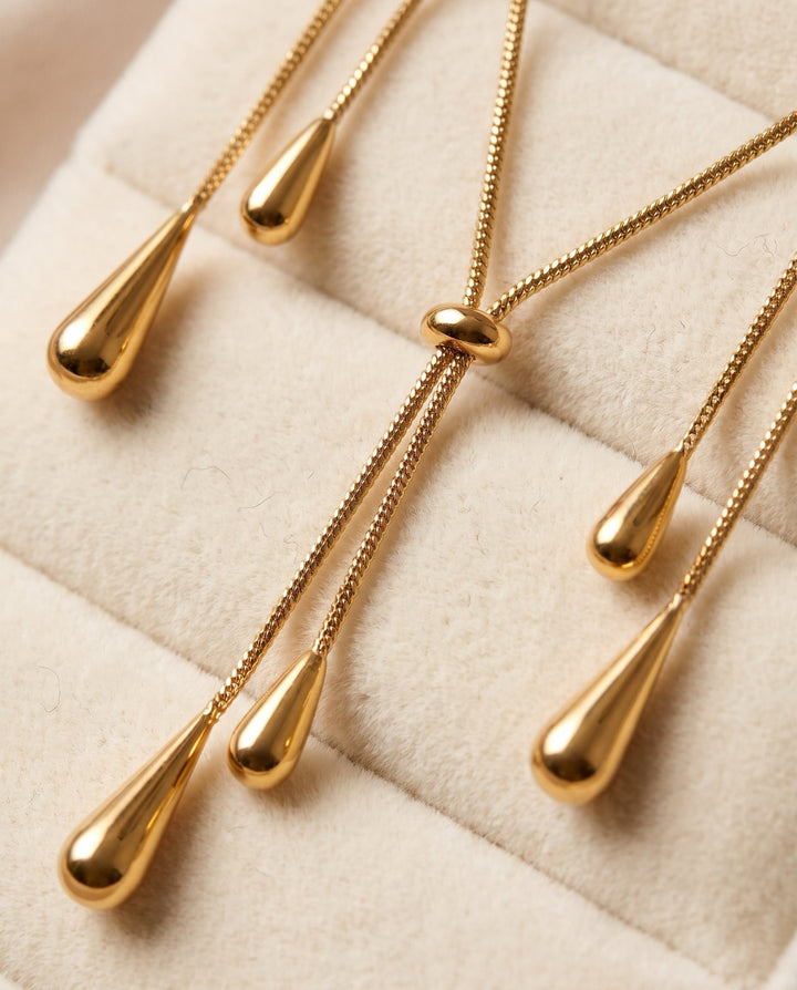 Water Drop Earring and Necklace Set - iceandgold