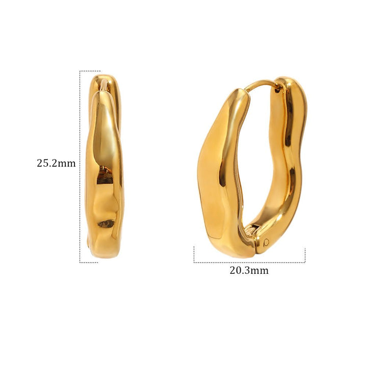 Wave Hoop Earrings - iceandgold